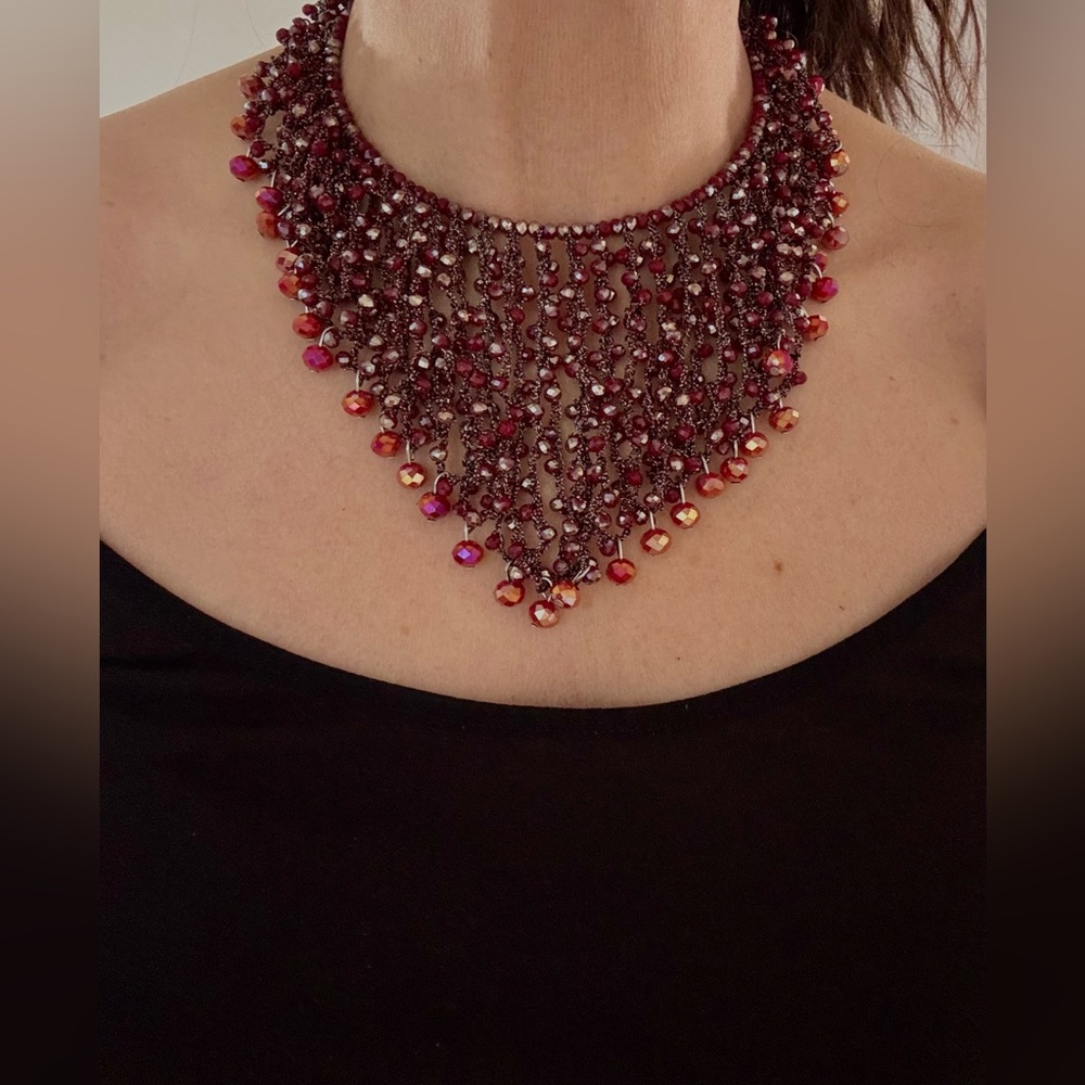 Aqua Crystal Statement Necklace